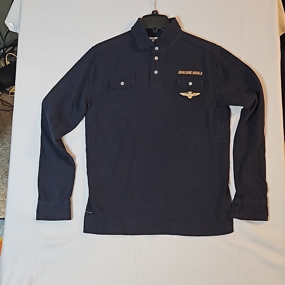 AVIAZIONE NAVALE Long Sleeve Pullover sz M Navy Pre-owned